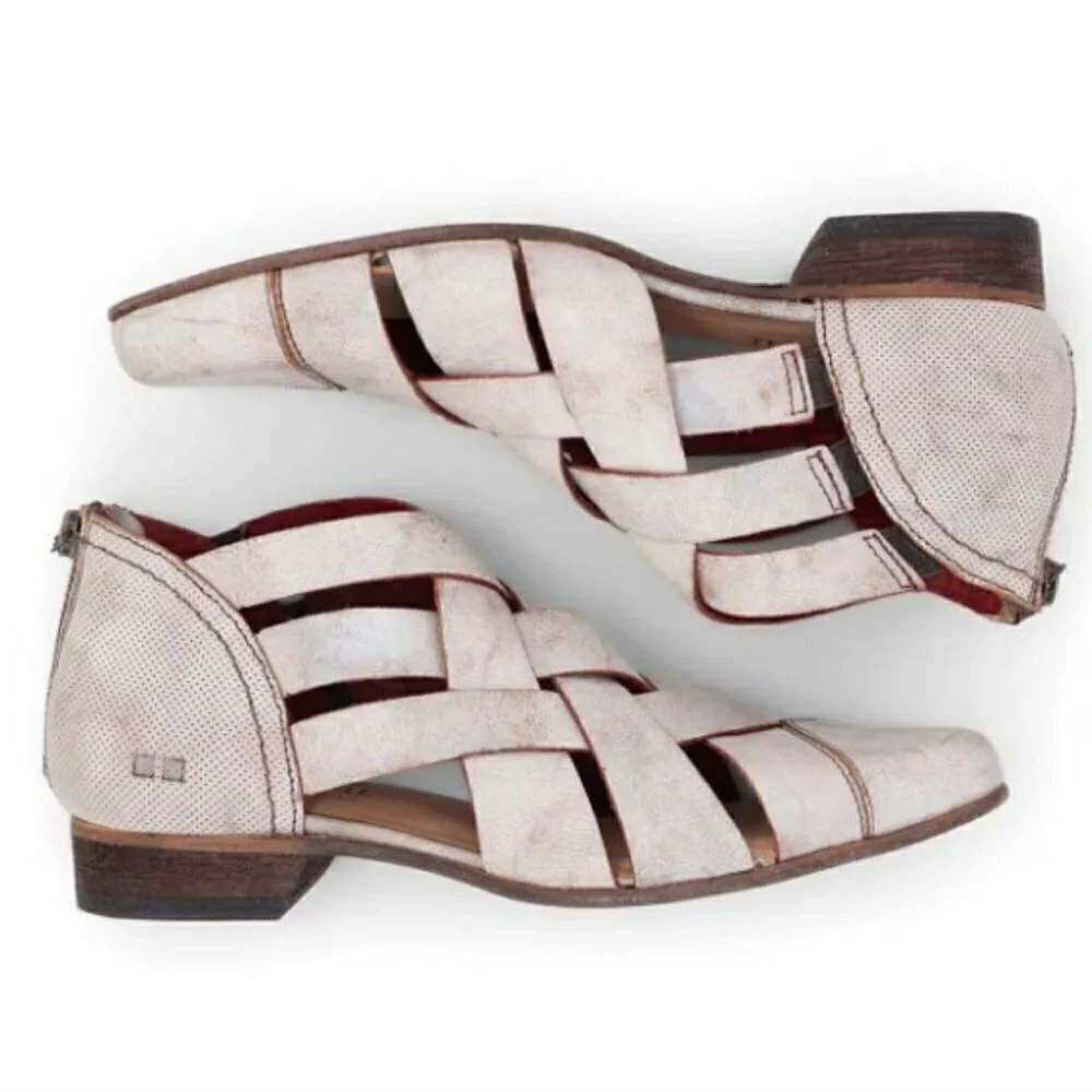 Bed Stu Brittany Sandals Braided Nectar Lux White Tan